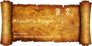 Missák Kinga névjegykártya